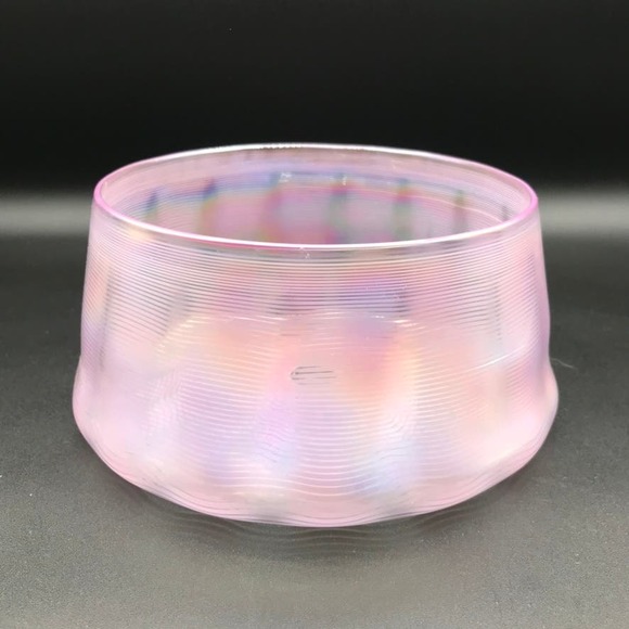 Vintage Benjamin Moore Hand Blown Iridescent Pink Bowl Dish Pilchuck Glass - Picture 1 of 11